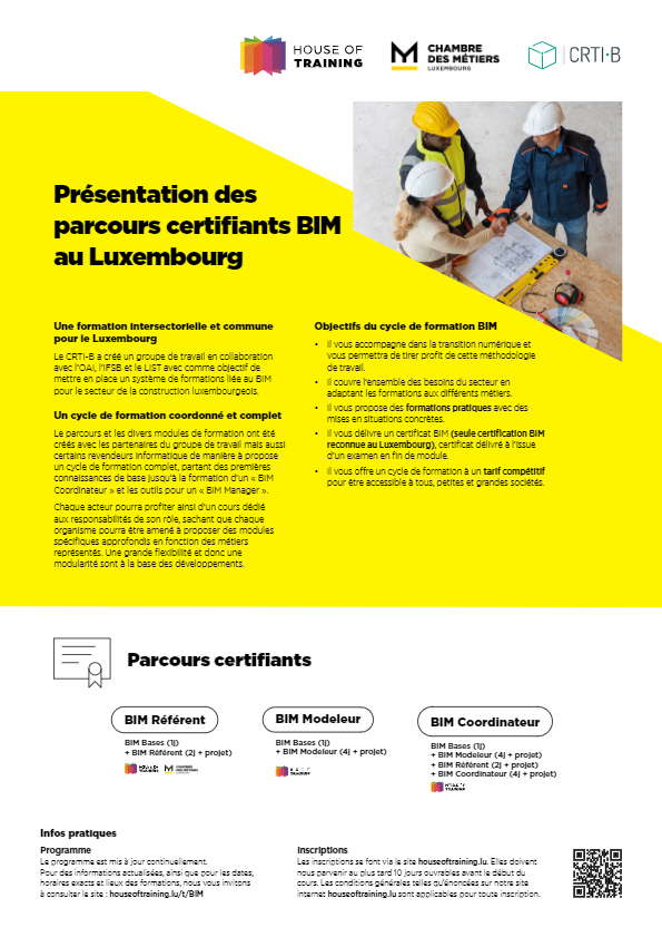 Parcours certifiants BIM au Luxembourg