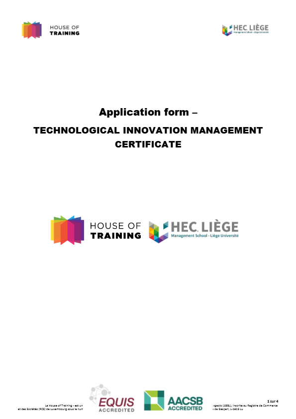 Application form - Technological Innovation Management